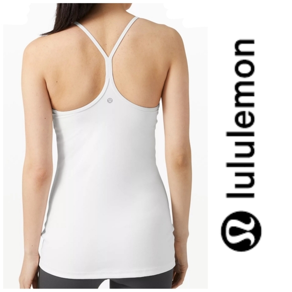 lululemon athletica Tops - Lululemon Athletica Power Y Tank Top With Built In Shelf Bra No Padding Size 4
